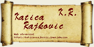 Katica Rajković vizit kartica